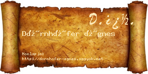 Dörnhöfer Ágnes névjegykártya