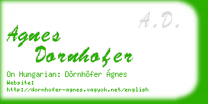 agnes dornhofer business card